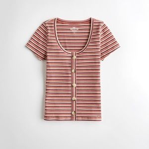 American Eagle striped button down t-shirt